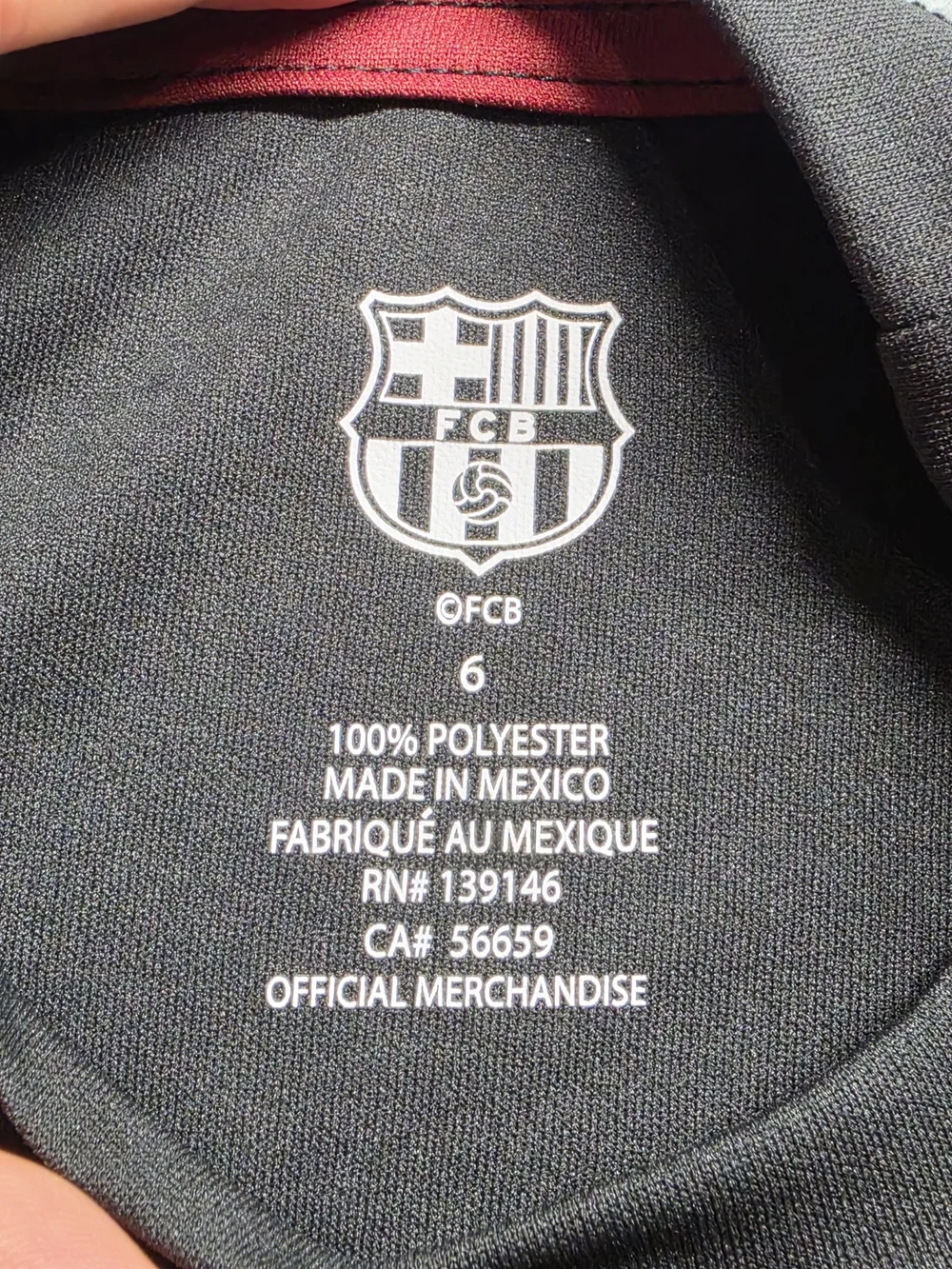 Messi All Over Print FCB 10 Polyester Shirt Youth Size 6 Short Sleeve Soccer